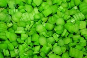 sliced green vegetables