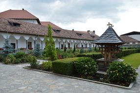 monastery with a beautiful garden