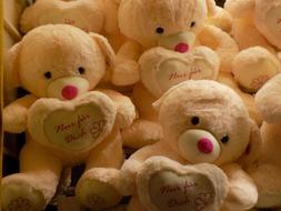 stuffed bears with hearts