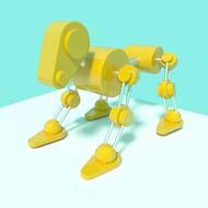 painted yellow mechanical dog