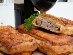 delicious pastries with meat