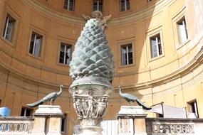 Vatican inner courtyard with sculptures