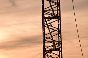 Crane Baukran Site pink sky