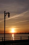 street lamp on the waterfront of Lake St. Louis