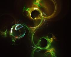 green patterns on a black background