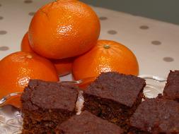 Oranges and chocolate pastries