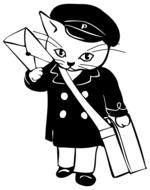 cartoon cat postman