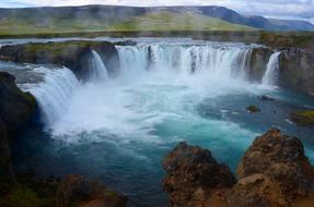 godafoss waterfall in Iceland, cliff