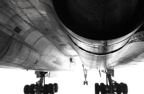 monochrome photo of Concorde Tu-144 Aircraft Jet