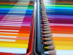 colored pencils in a pencil case