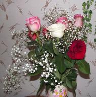 artificial flowers in a bouquet
