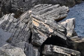 stone rocks on the river