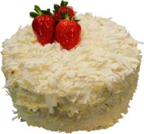 delicious coconut cake with strawberries
