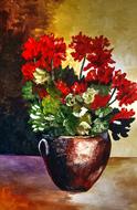 Painting a vase with beautiful flowers