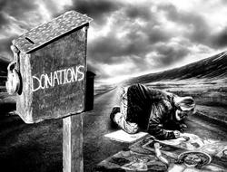 monochrome charity donations surreal clipart