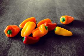 Fresh peppers on the table