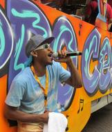 Music Bus and man