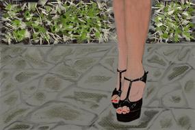 High heeled girl legs