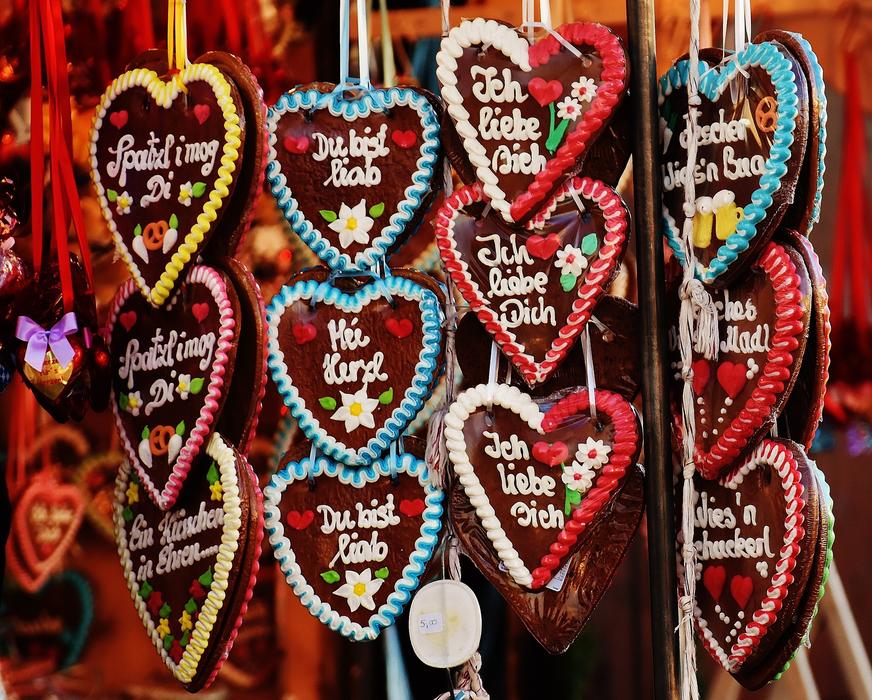 heart crocheted landscape view