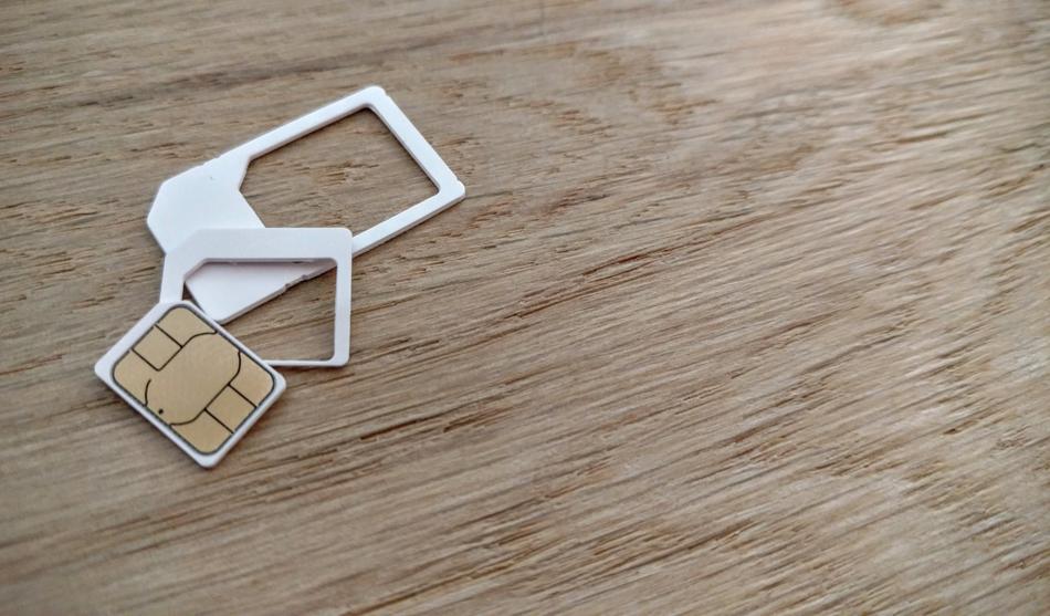mobile sim card on the table