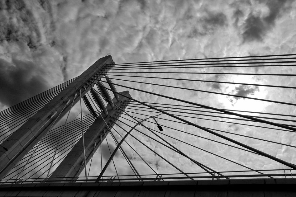 beautiful bridge with clouds in the background