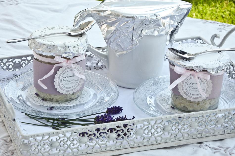 delicious dessert in a pink jar