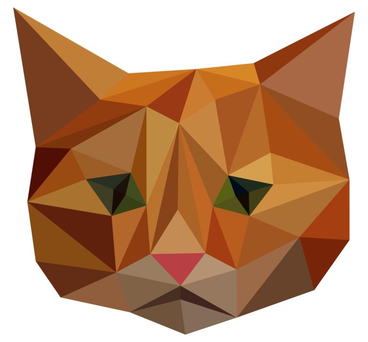 geometric image of a red cat