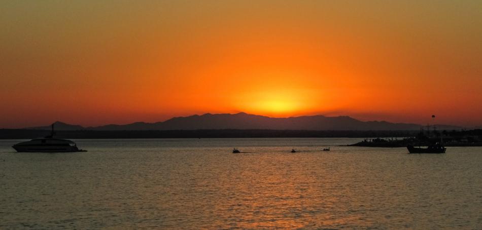 A beautiful sunset by the sea