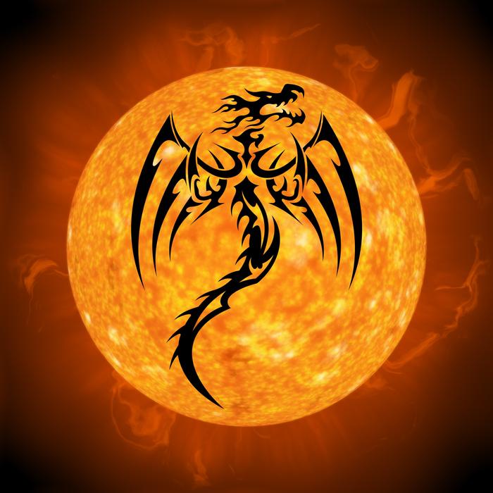 dragon tattoo against the sun
