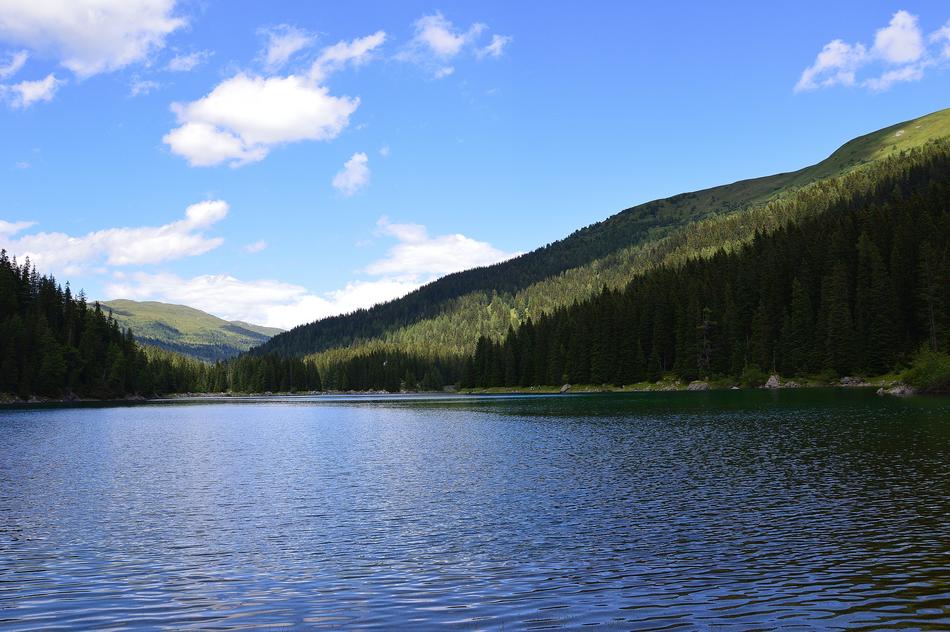 landscape with lakes and mountains