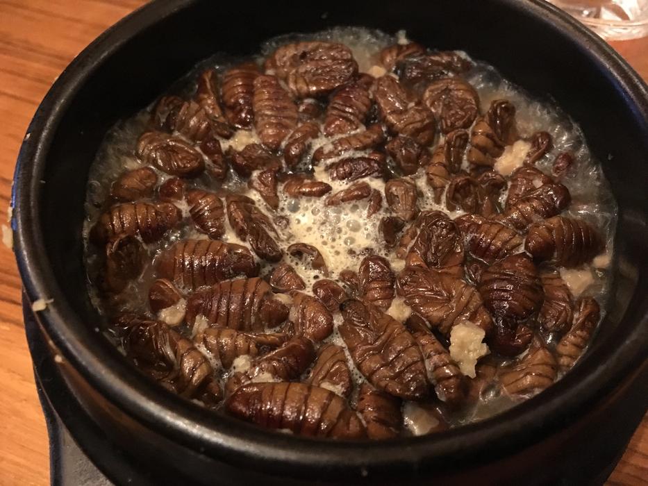 boiled silkworms