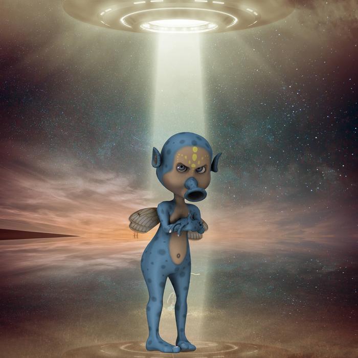 a fantastic alien in space