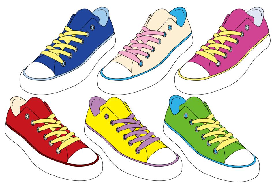 color drawing with sneakers