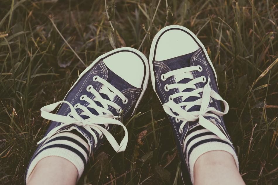 cute sneakers on your feet