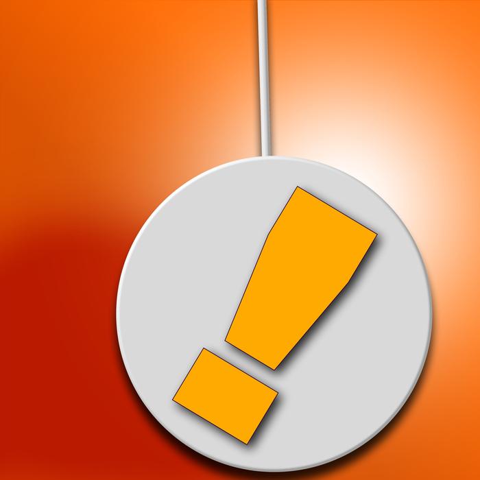 exclamation mark on orange background