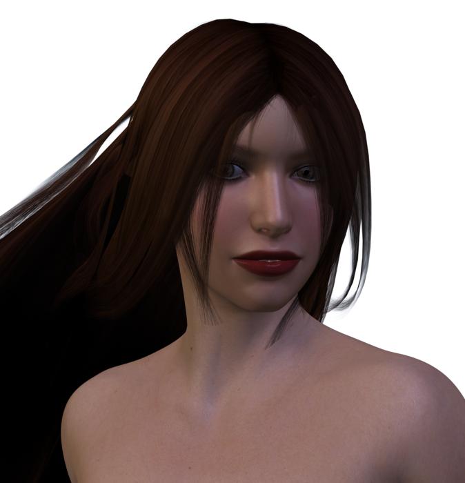clipart of girl with long hair render