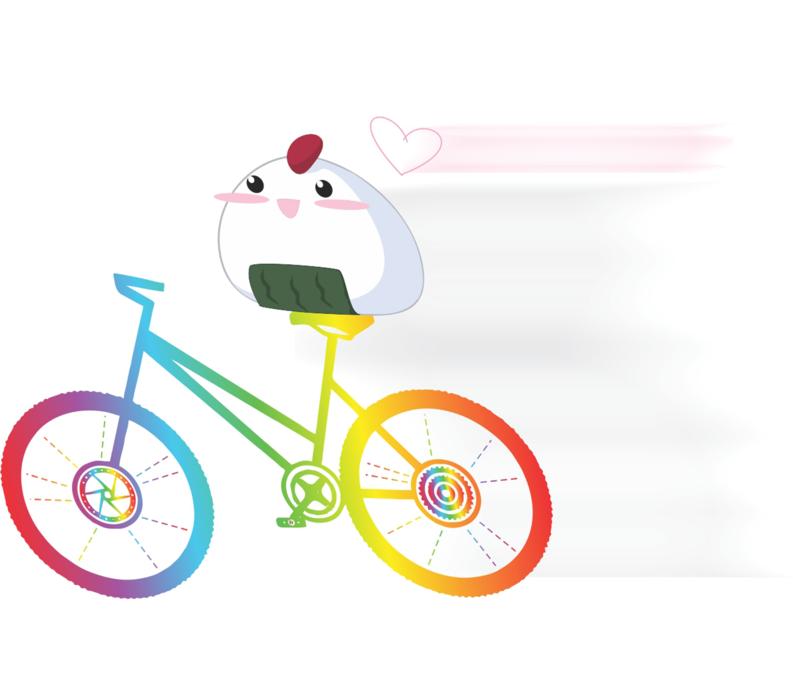 rainbow chicken bicycle