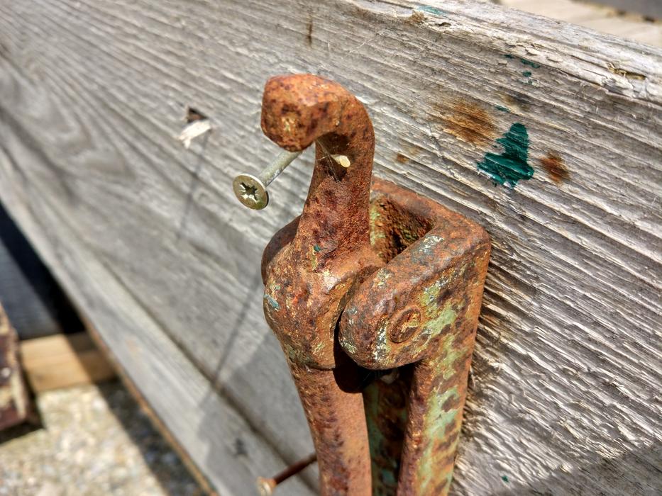 rusty iron on the boat