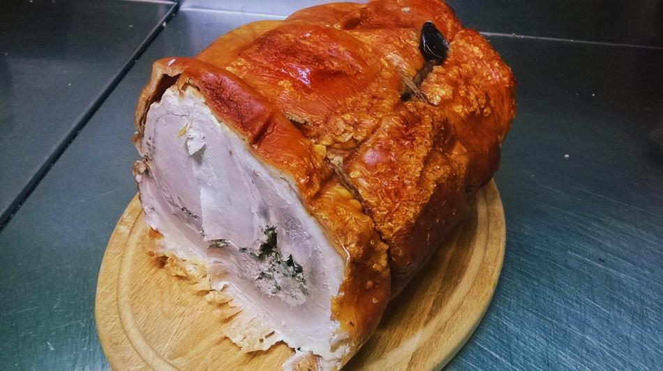 large piece of meat with spices