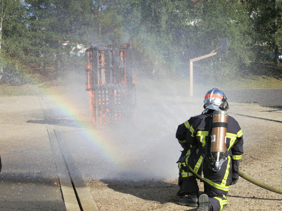firefighter on the exercise
