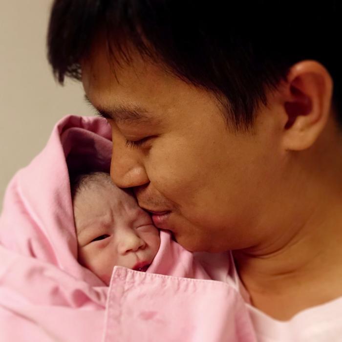 happy father and child
