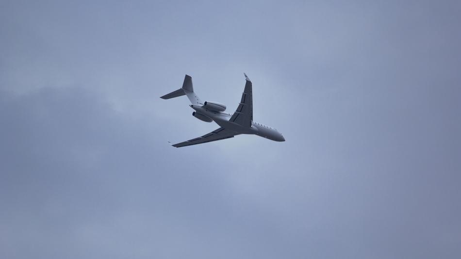 private jet in the sky