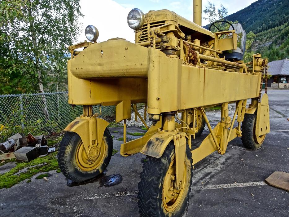 yellow car in the yard