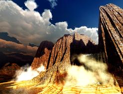 rock clouds light fantasy