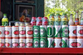 iron cans on the table