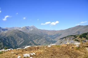 beautiful mountains landscape field