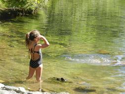 Little Girl Waterfall Peace