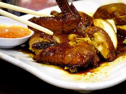 roast meat with sauce