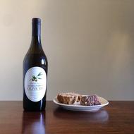 wine bottle with appetizers