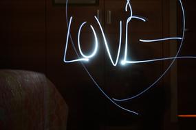 love lantern light inscription